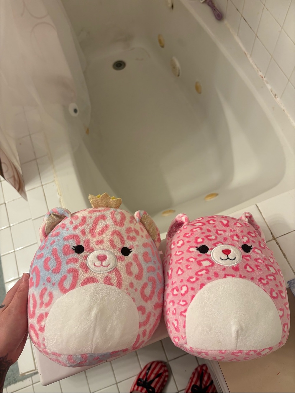 Squishmallows Pink Leopard Pair Plush Toys - Pastel & Hot Pink
